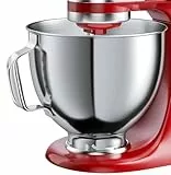Buithafu Edelstahl Schüssel für Kitchenaid Standmixer, für Kitchen Aid 4,5-5 Quart Standmixer Schüssel Silber Ersatzteile, für Standrührer Edelstahlschüssel mit Griff Rührschüssel Ersatz