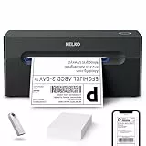 Nelko Bluetooth DHL Etikettendrucker, Labeldrucker 4x6 Versandetiketten Drucker Bluetooth Thermal Printer für Shopify Zalando Ebay Amazon UPS, unterstützt Android/iOS und Windows/Mac/Chrome, Black