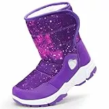 Harvest Land Schneestiefel Mädchen Warm Gefütterte Winterstiefel Outdoor rutschfeste Winterschuhe Stiefel für Kinder Snowboots Violett 23