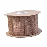Anevous 10m Geschenkband Gurtband, 5 cm Leinenimitat Band, Sackleinen Seidenband, Juteband Blumenstraußband Dekoband für DIY Handwerk Verpackung,Geschenk, Hochzeit,Weihnachten, Basteln,Hellbraun