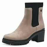 s.Oliver Damen Chelsea Boots mit Blockabsatz Vegan, Braun (Taupe), 39 EU