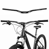 WAKE Fahrradlenker Aluminiumlegierung Mountainbike Riser Bar MTB Lenker 31,8MM, Länge 720MM Fahrrad Lenker für Mountainbike - Schwarz (30mm Höhe)