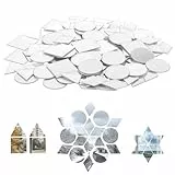 Ouligay 120 Stück Kleine Spiegel zum Basteln, 4 Formen Mini Spiegel Mosaik Selbstklebend Kleine Spiegels 2,5cm Acrylspiegel Für DIY Badezimmer Handwerkskunst, Rund Rautem Quadratm Dreieck