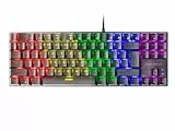 MARSGAMING MK80 Schwarz, Mechanische Gaming Tastatur TKL FRGB, Antighosting, Switch Mechanischer Braun, US Sprache