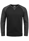 Blend BHAari Herren Sweatshirt Pullover Sweater mit Rundhals-Ausschnitt Rippbündchen Baumwollmischung Regular fit, Größe:M, Farbe:Black (70155)