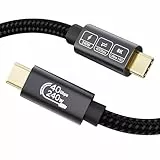 EUDOBEL USB 4 Kabel mit Thunderbolt 4 Kabel 1m,40 Gbps Datenkabel,Schnellladung 240W 48V/5A,8K@60Hz 4K@144Hz USB C Video Kabel für USB C Monitor,eGPU,iPhone16,iPhone15, MacBook,PSSD,iPad,Switch