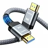 SNOWKIDS Glasfaser HDMI Kabel 30M 8K, HDMI 2.1 Kabel 48Gbps Highspeed 8K@60Hz 4K@120Hz 7680P eARC HDR10 DTS:X 3D HDCP 2.2&2.3, Kompatibel mit PS5/4/3 HDTV Monitor