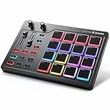 Donner MIDI Pad Controller Keyboard USB Typ-C, Professionelle Drum Pad Maschine Beat Maker mit 16 Pads, MIDI out, 2 zuweisbare Fader und Knöpfe (STARRYPAD MINI, Schwarz)