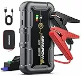 AIMAPOW Starthilfe Powerbank 6000A 12V (All Benziner/10,0L Diesel) Auto Starthilfe mit LED-Taschenlampe, großen Bildschirm, Jumper Bildschirm, Autobatterie Booster für SUV Motorrad Rasenmäher