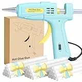 Kejector Feuerfest Heißklebepistole mit 30pcs Heißklebesticks, Klebepistole für DIY Kunst, Handwerk und schnelle Reparaturen in Haus & Büro, 20W Klebepistolen (Blau, 20W)