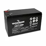 Tecnoware Power Systems - Ersatzbatterie für USV, 12V 7,2Ah, Für Videoüberwachungs- und Alarmsysteme, Faston-Anschluss 6.3 mm, Abmessungen 15,1 x 9,4 x 6,5 cm, 7,2 AH
