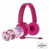 Brandneu und „Made for Amazon“: Bluetooth-Kinderkopfhörer BuddyPhones PopTime Pro mit Lautstärkebegrenzung und Bügelmikrofon (Alter: 3-12 Jahre), Pink