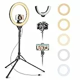 Aureday Ringlicht mit Stativ, 14 Zoll Selfie Ringlicht mit 62 Zoll Stativ Ständer Zusammenklappbar für Live Stream/Makeup/YouTube Video/Fotografie
