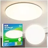 L5L3D LED Deckenleuchte Φ35cm, IP54 Wasserfest, 195 lm/W 4450LM 24W 4000K Neutralweiß, Rahmenloses Design für Küche, Badezimmer, Wohnzimmer, Flur, Keller und Balkon (mit Energieklasse-B Lichtquelle)