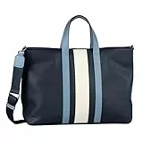 TOM TAILOR Zena Damen Shopper Umhängetasche Reißverschluss Groß Blau
