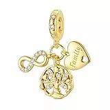 QIKAOLA Gold anhänger für Pandora-Armbänder S925 Sterlingsilber Hund/Löwe/Tiere Anhänger für Frauen