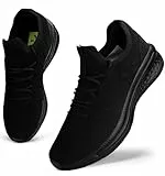 Giniros Laufschuhe Damen Sportschuhe Turnschuhe Running Tennis Walkingschuhe Straßenlaufschuhe Sneaker Fitness Jogging Leichte Atmungsaktiv rutschfeste Schuhe Freizeitschuhe Outdoor Gym Schwarz 40EU
