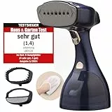 LEBENLANG Steamer Dampfglätter TESTSIEGER - 1500W & 300ml inkl. Bügelhandschuh & Aufsätze I Pro Dampfsteamer für Kleidung & Clothing I Dampfbügeleisen sream Steamers Dampfbügler Dampfgerät steamen