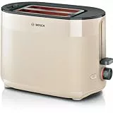 Bosch Kompakt Toaster MyMoment TAT2M127, für 2 Scheiben, mit Brötchen-Aufsatz, Auftau- und Aufwärmfunktion, High Lift, leichte Reinigung, Gleichmäßiges Toastbild, Beige