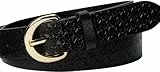 Calvin Klein Jeans Damen Classic Buckle AOP 30MM LV04K7019G Gürtel, Schwarz (Black/CK Light Gold), 90, Schwarz (Schwarz/Ck Light Gold), 90 cm