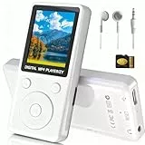 MP3 Player mit Bluetooth 5.2, 32GB Speicherkarte, 1,8 Zoll TFT Farbbildschirm, tragbarer Musikplayer mit Lautsprecher, FM Radio, Sprachaufnahme, E-Book, Video, Fotobetrachter, für Sport