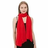 Shawl Factory Chiffon Schal Damen Rot - Seidenweich und Federleicht - Eleganter Halstuch Schal - Polyester Tuch Halstuch Damen Frühling Sommer - Pflegeleichtes Schaltuch - Damenschal Leicht (Rot)