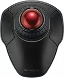 Kensington Orbit kabelloser Trackball mit Scrollring, professionelle Maus mit Bluetooth, (2,4 GHz kabellos), optisches Tracking & AES-Verschlüsselung, Links- oder Rechtshänder, Schwarz/Rot, K70992WW