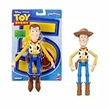 Mattel Disney Pixar Toy Story Woody Actionfigur, 23 cm Playscale, Cowboy-Sheriff, 14 bewegliche Gelenke, filmgetreues Design, Abnehmbarer Hut, JKV14