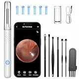 Ohrenschmalz Entferner Otoskop, LMECHN WiFi Ohrenreiniger mit 6 LEDs, 1920P Ohrreiniger für Erwachsene mit 3,5mm Linse, IP67 Wasserdicht Ohrreiniger für iPhone, iPad und Android-Smartphones(Weiß)
