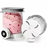 2er Pack Ninja Swirl Creami Eisbehälter | 480 ml Gefrierbehälter für NC700 & NC701EU Serie | Mit integriertem Swirl-Design | BPA-frei, spülmaschinenfest & gefriersicher | Grey Deckel