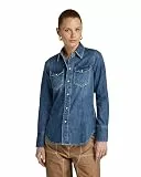 G-STAR RAW Damen Slim Western Hemd, Blau (Faded Noosa Blue D24343-D252-G310), S
