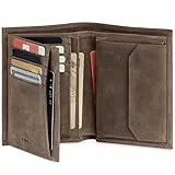 KORUTA Leder Geldbörse Herren mit RFID Schutz I Portemonnaie Groß mit Münzfach I 13 Fächer I Echtleder Geldbeutel für Männer I Brieftasche Wallet Portmonee braun