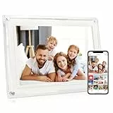 Verbesserter-10,1 Zoll Slim Acryl WLAN Digitaler Bilderrahmen, 32GB Großer Kapazität 1280 * 800 HD IPS Touchscreen, Sofortiges Teilen Von Fotos/Videos über Die Frameo App Von überall Aus