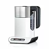 Bosch kabelloser Wasserkocher TWK8611P, Abschaltautomatik, Überhitzungsschutz, Temperaturwahl, Warmhaltefunktion, 1,5 L, 2400 W, weiß