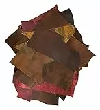 Wanderings Lederreste – 3 Pfund, Gemischte Größen, Formen mit 91cm Schnur - Reste aus Vollnarbigem Büffelleder aus der Notizbuchherstellung – Ideal für Schmuck, Geldbörsen, Kunst und Handwerk