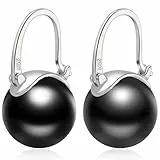Huge Tomato Damen Perlenohrringe Ohrhänger mit 14mm großen Perlen und 925 Sterlingsilber Verschluss elegante Ohrringe als Geschenk für Frauen