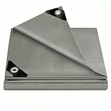 WOLTU Abdeckplane 1,5x2 m wasserdicht, 280 g/m² PE Schutzplane Gewebeplane mit Ösen, UV stabil reißfest LKW Plane, Mehrzweck Abdeckung für Gartenmöbel Holz Pool Trampolin Auto, Grau