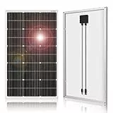 DOKIO 100W 18V Solarpanel Monokristallin - Solarmodul 100 Watt für 12V Batterien ideal für Wohnmobil, Camping, Gartenhaus