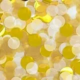 Yatrosynth 2.5cm Konfetti Bunt 6000 Stück, Confetti Deko, Glitzer Bunt Groß, Streudeko Geburtstag Pastell, Papier Confetti für Geburtstag Hochzeit Party Dekoration(50g) - Gold