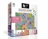 PuzzleMap Düsseldorf Puzzle Stadtplan - XXL 500 Teile - Mit Booklet & Faltkarte - 68x48cm Motivgröße - Reiseführer Geschenk Souvenir