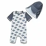 BONVERANO Baby Junge EIN stück Kurzärmel-Kleidung UV-Schutz 50+ Badeanzug MIT Einem Reißverschluss (Schildkröte, 9-12)