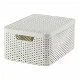 Curver 03618-885-00 Aufbewahrungsbox Style mit Deckel M, 18 L, Creme