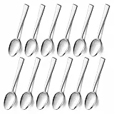 Kaffeelöffel, HaWare Edelstahl Teelöffel Dessertlöffel 12er Set, Kleiner Löffel für Zuhause, Restaurant, Küche, Glatte Kante & Hochglanzpoliert, Spülmaschinenfest (14cm, Silber)