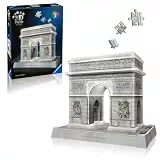 Ravensburger 3D Puzzle Iconics: 12008029 Triumphbogen Paris - mit Licht - Das berühmte Monument am Ende der Champs Élysées in Paris als beleuchtetes Modell