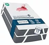 Utopia Bedding Matratzenschoner 90 x 200 cm (2er Pack) Wasserdicht, Mit Elastisch Eckbändern, Oeko-TEX Zertifiziert Matratzenauflage Atmungsaktive, Matratzenschutz Weiß