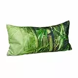 Relaxdays Badewannenkissen Bambus, Nackenkissen Badewanne mit Saugnäpfen, Reisekissen weich, HBT: 10 x 37 x 17 cm, grün