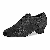 Diamant TANZSCHUHMANUFAKTUR Damen 183-034-550-A Tanzschuh, Schwarz Glitzer, 35 1/3 EU