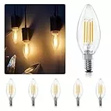 muyuua E14 Warmweiß Light Glühbirne - 6er Pack 4W Leuchtmittel Ersatz 40W Lampe 2700K Warmweiss Birne Kein Flimmern Energiesparlampe für Wohnzimmer Küchen Esstisch Bar Nicht Dimmbar (6)