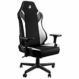 NITRO CONCEPTS X1000 Gaming Stuhl Bürostuhl Ergonomisch Schreibtischstuhl Drehstuhl mit Rollen Gaming Sessel Gaming Chair Pc Stoffbezug Belastbarkeit 135 Kilogramm - Schwarz/Weiß