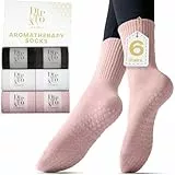 6 Paare Pilates Socken,Yoga Socken & Stoppersocken für Damen Herren,Anti rutsch Antirutschsocken mit Noppen & Duft,Yogasocken Ideal für Geschenk,Reformer,Ballett,Barfuss,Tanz,Fitness, Reha,35-42